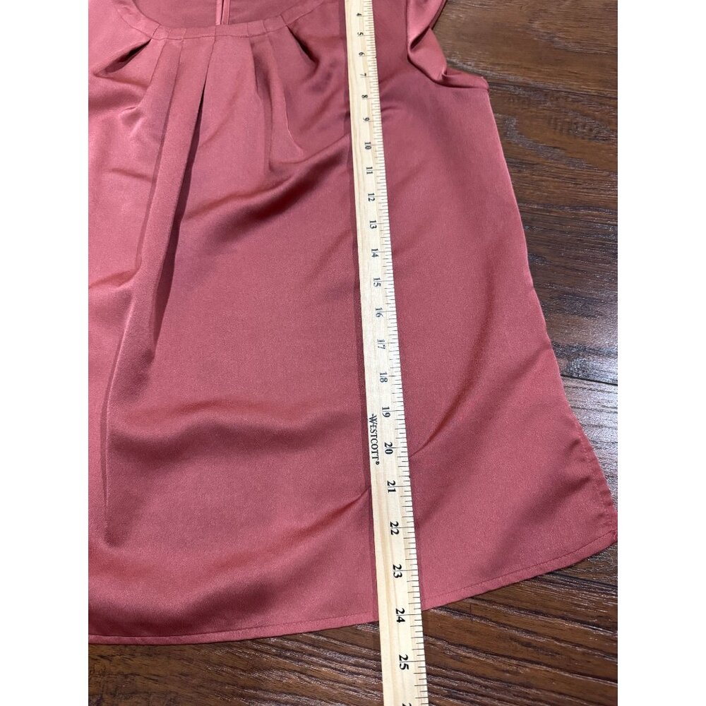 Liz Claiborne Womens S Brown Rust silk Satin Styles Sleeveless blouse shell - Picture 9 of 10